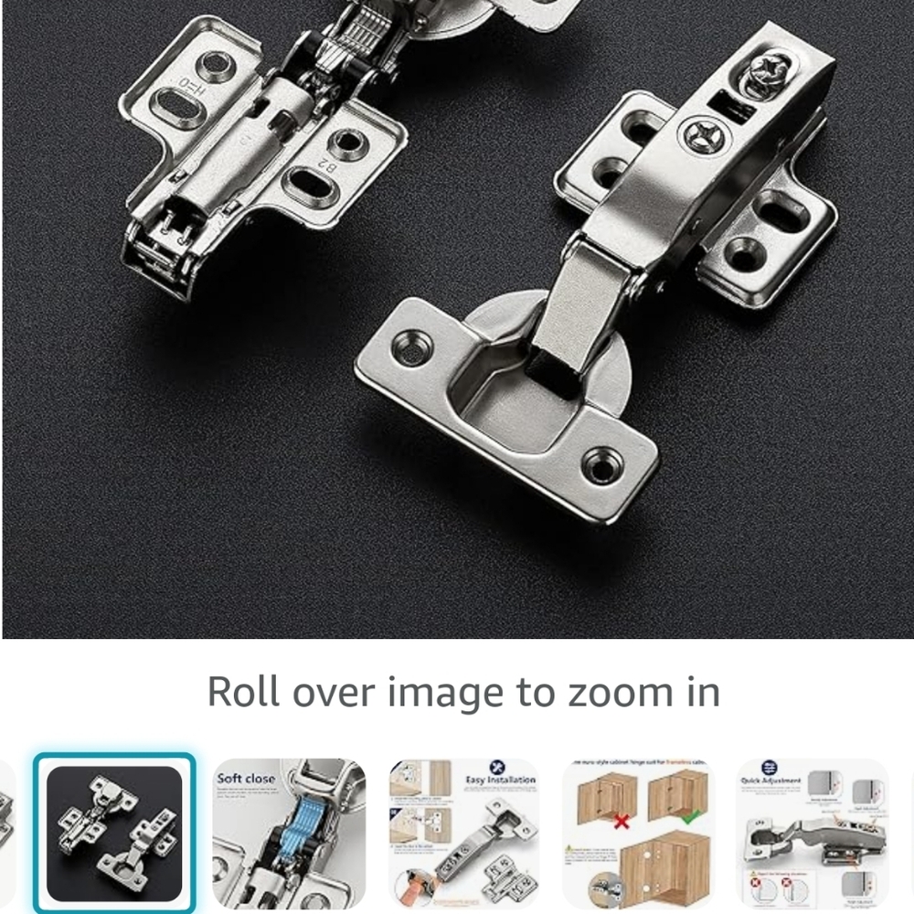 2 pair European kitchen cabinet hinges soft close full overlay (339)